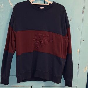 Nike Men's Crewneck Sweater in Navy and Burgundy